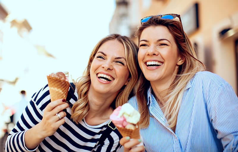 Two similar looking women with ice cream codes