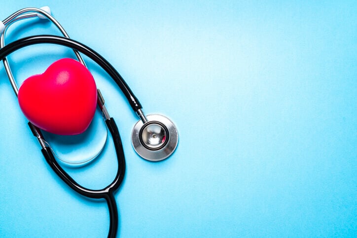 A symbolic heart and a stethoscope