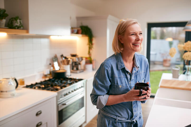 woman enjoying a cup of coffee