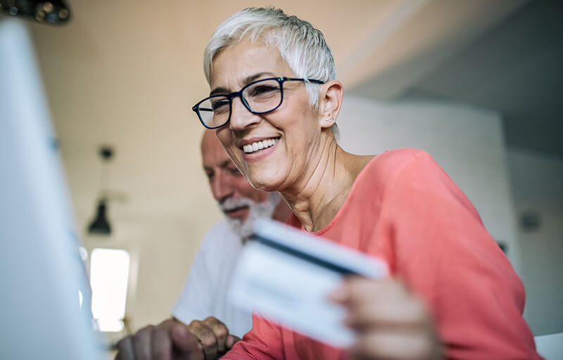 A lady with a credit card