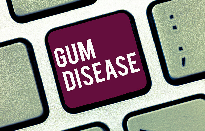 Gum Disease Text on a Square
