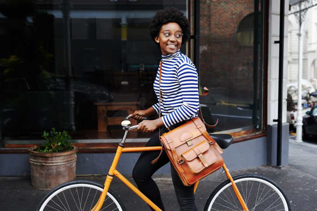 Young woman smiling at the sights