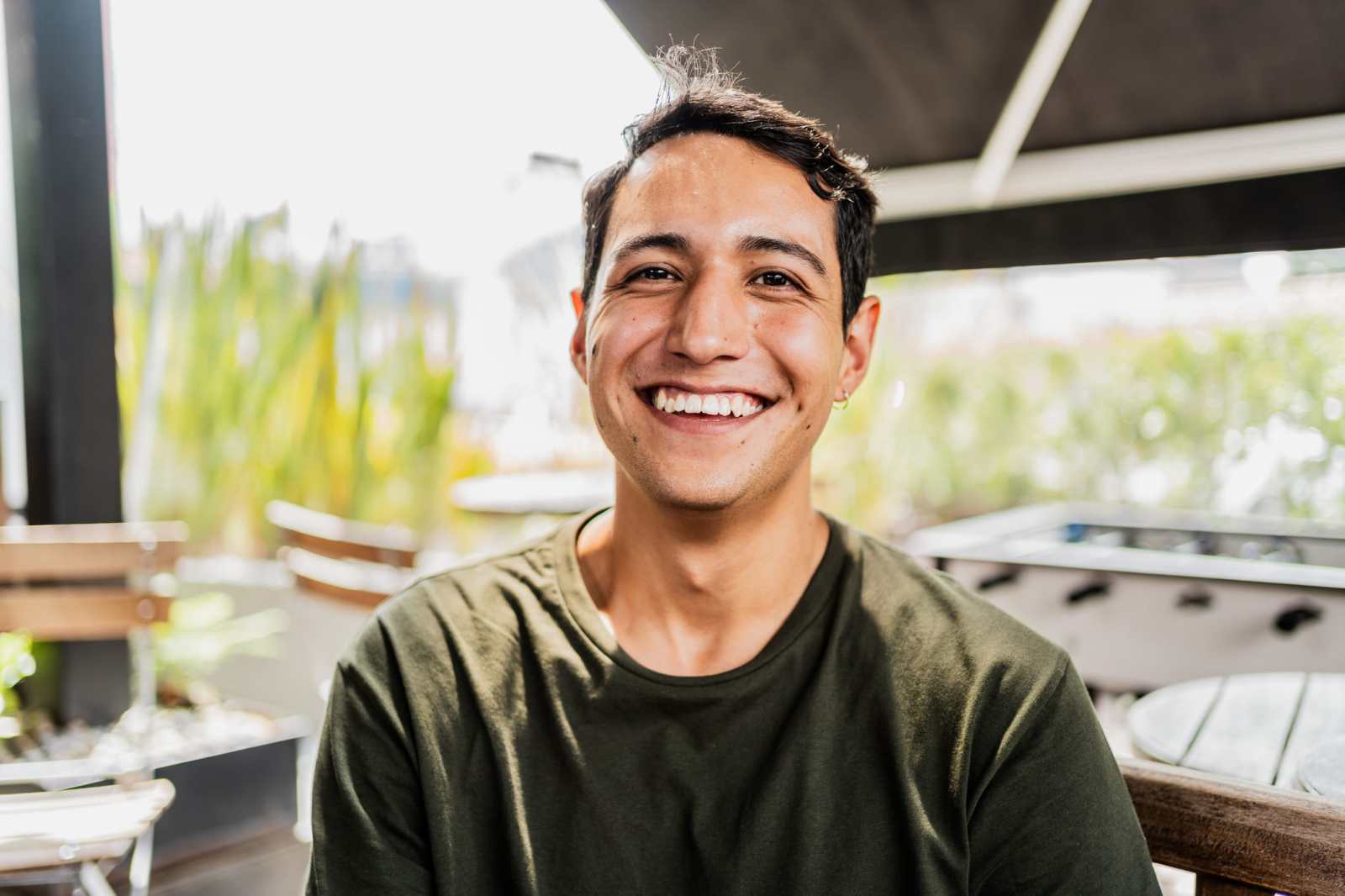 Portrait of a young man indoors